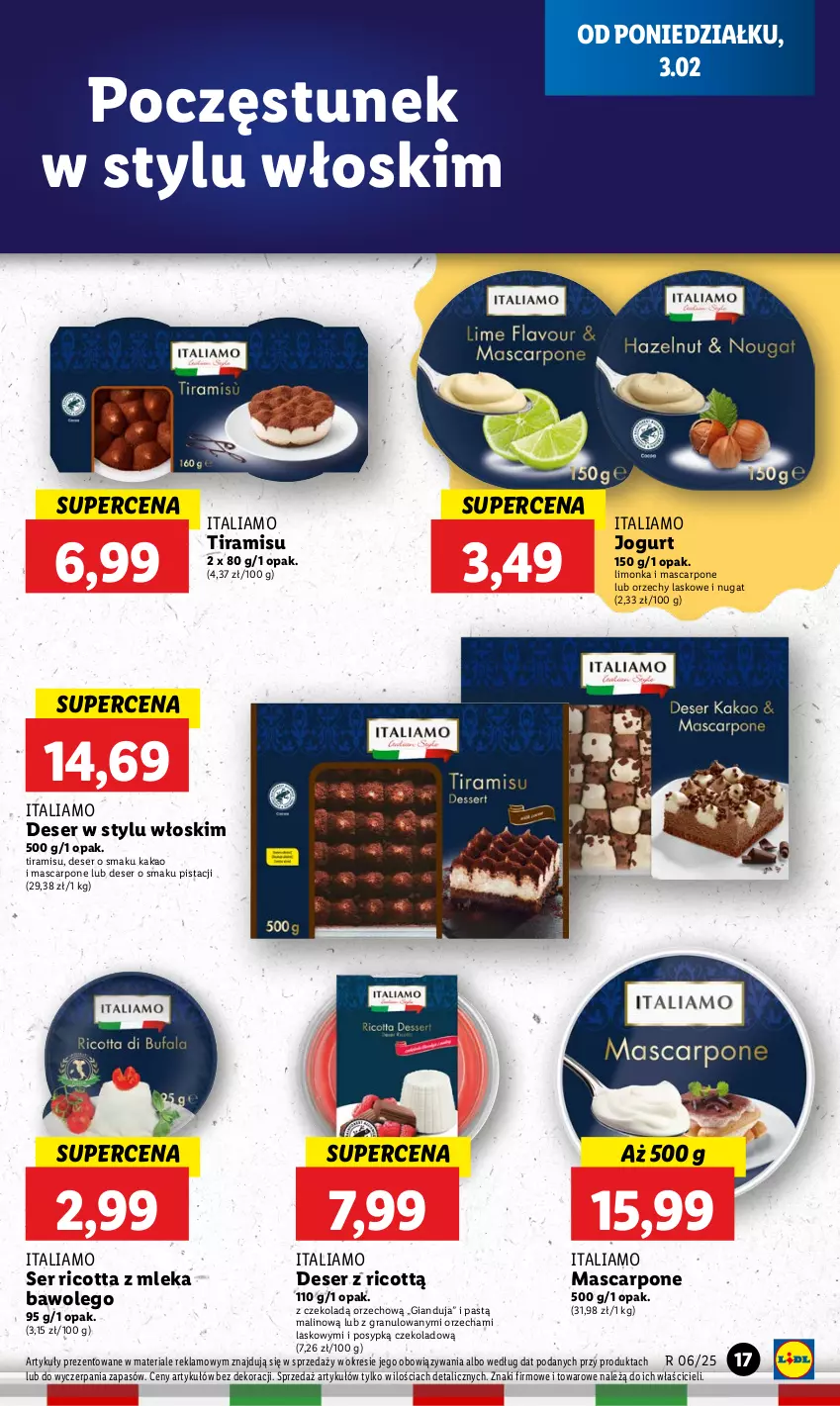 Gazetka promocyjna Lidl - GAZETKA - ważna 03.02 do 05.02.2025 - strona 19 - produkty: Deser, Gra, Jogurt, Kakao, LEGO, Limonka, Mascarpone, Ricotta, Ser