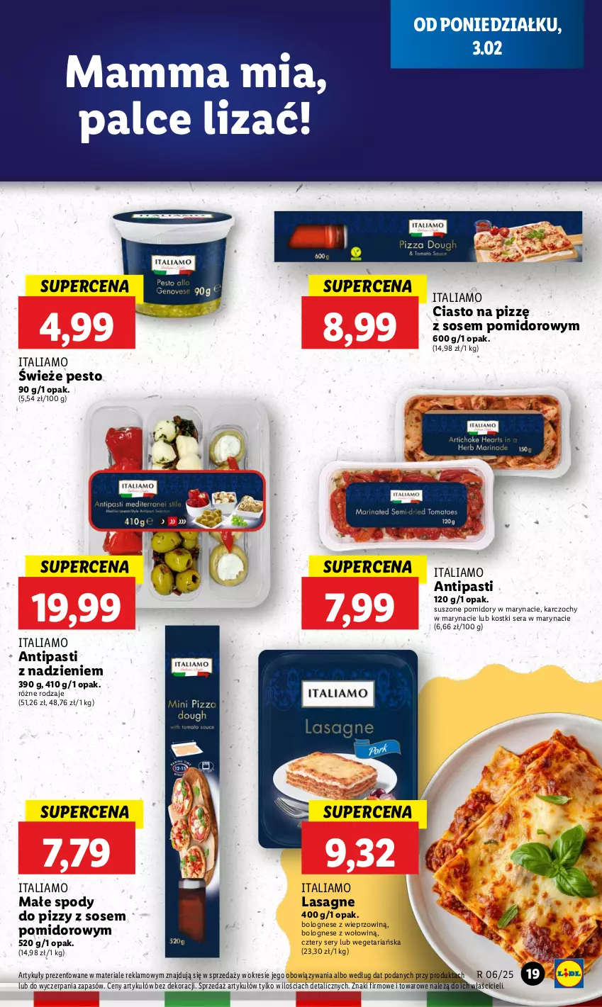 Gazetka promocyjna Lidl - GAZETKA - ważna 03.02 do 05.02.2025 - strona 21 - produkty: Karczochy, Lasagne, Pesto, Pomidory, Ser, Sos, Suszone pomidory