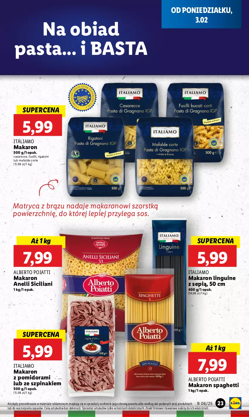 Gazetka promocyjna Lidl - GAZETKA - ważna 03.02 do 05.02.2025 - strona 25 - produkty: Fa, Makaron, Sos, Spaghetti, Szpinak