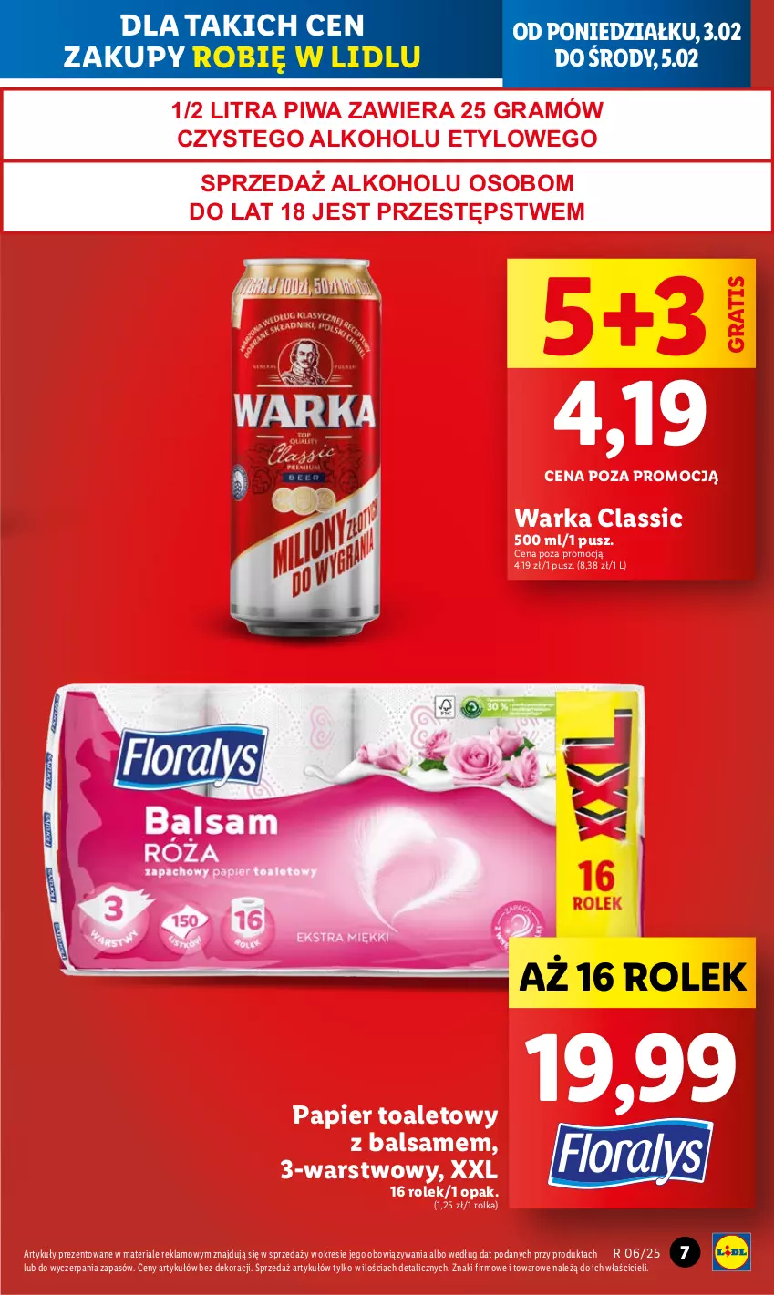 Gazetka promocyjna Lidl - GAZETKA - ważna 03.02 do 05.02.2025 - strona 7 - produkty: Gra, Papier, Papier toaletowy, Piwa, Warka