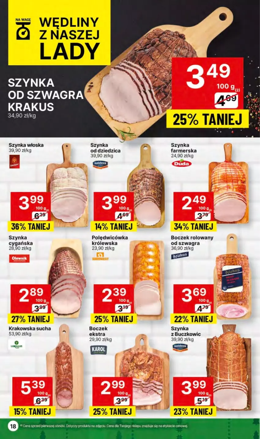 Gazetka promocyjna Delikatesy Centrum - NOWA GAZETKA Delikatesy Centrum od 14 grudnia! 14-26.12.2023 - ważna 14.12 do 26.12.2023 - strona 18 - produkty: Boczek, Fa, Gra, Krakus, Szynka