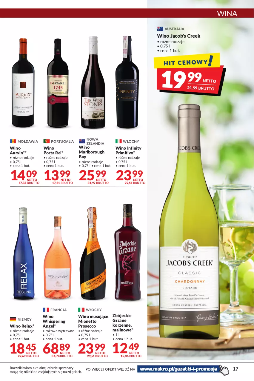 Gazetka promocyjna Makro - Najlepsze oferty - oferta z alkoholem - ważna 02.11 do 14.11.2022 - strona 17 - produkty: Mionetto, Mus, Por, Prosecco, Wino, Wino musujące