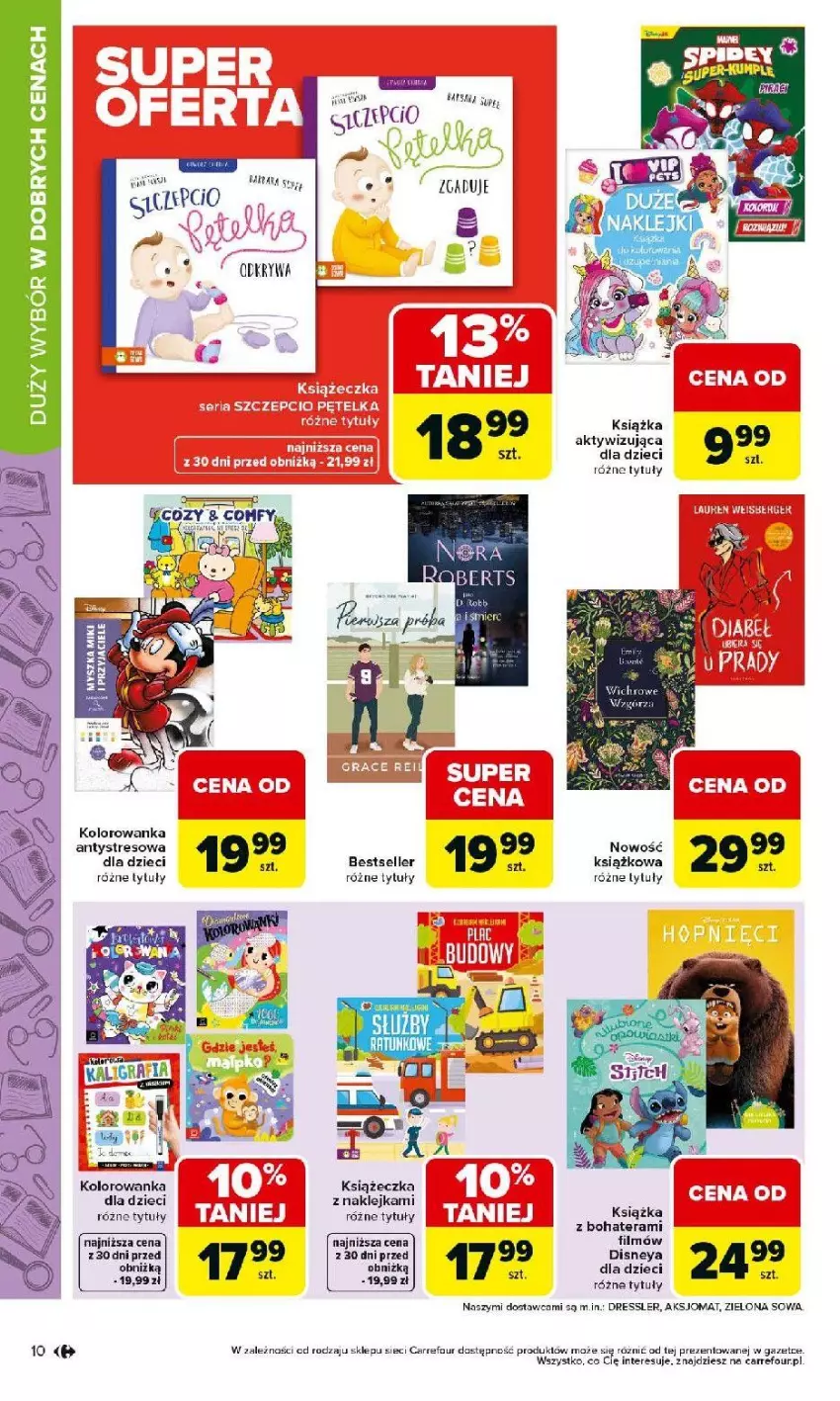 Gazetka promocyjna Carrefour - Gazetka Łap super okazje od poniedziałku! - ważna 30.03 do 11.04.2026 - strona 10 - produkty: Disney, Dres, Dzieci, Fa, Klej, Kolorowanka, Książka, Ser, Tera
