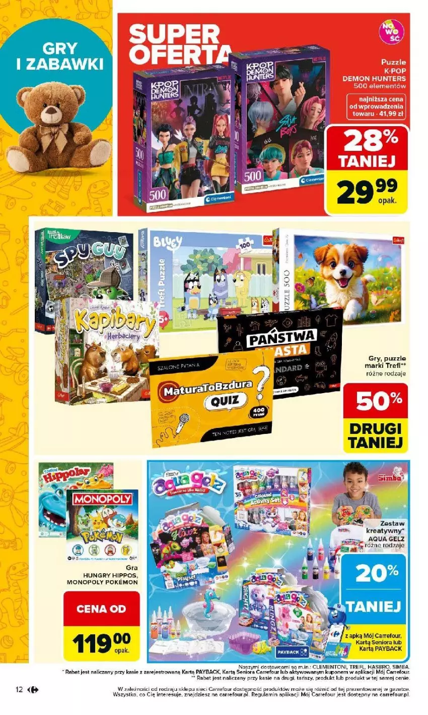 Gazetka promocyjna Carrefour - Gazetka Łap super okazje od poniedziałku! - ważna 30.03 do 11.04.2026 - strona 12 - produkty: Gra, Gry, HiPP, Monopoly, Por, Puzzle