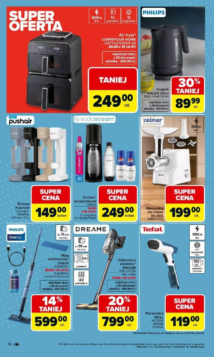 Gazetka promocyjna Carrefour - Gazetka Łap super okazje od poniedziałku! - ważna 30.03 do 11.04.2026 - strona 16 - produkty: Fa, Mop, Parownica, Philips, Syrop, Tefal, Zelmer
