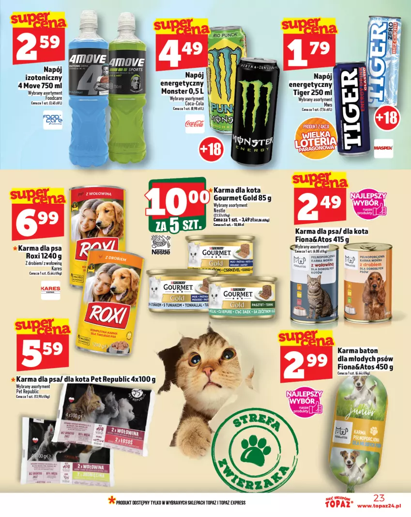 Gazetka promocyjna Topaz - Gazetka - ważna 28.08 do 03.09.2025 - strona 23 - produkty: Baton, Gourmet Gold, Napój, Por, Sport, Tiger, Top