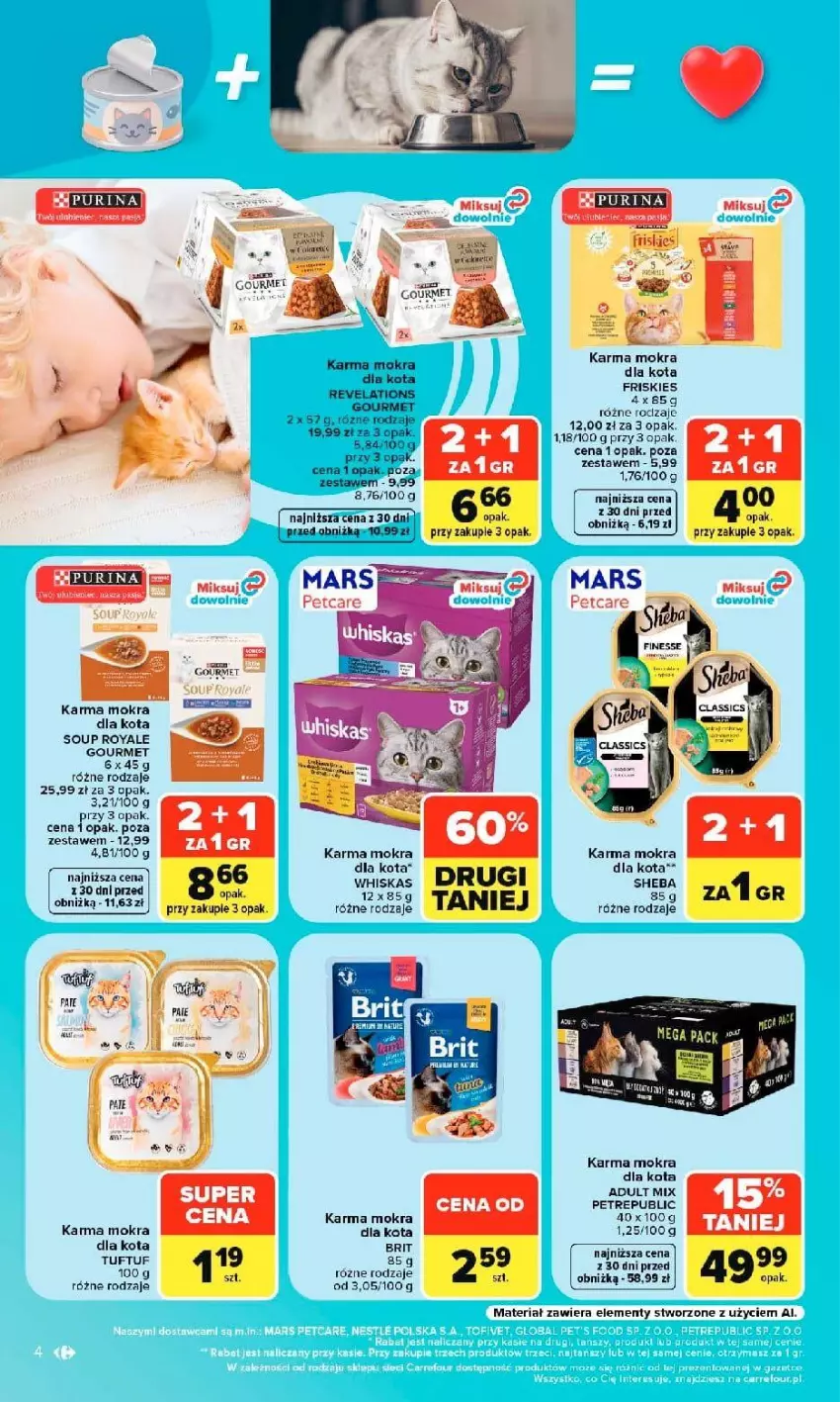 Gazetka promocyjna Carrefour - Gazetka Carrefour, Market w SUMIE pupilove - ważna 14.09 do 26.09.2026 - strona 6 - produkty: Brit, Friskies, Mars, Mokra karma, Pur, Purina, Sheba, Whiskas