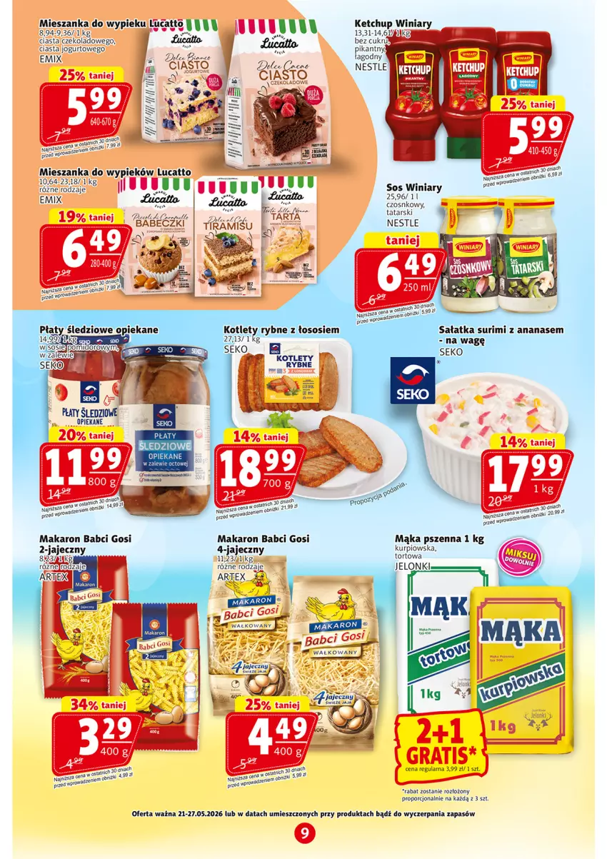 Gazetka promocyjna Prim Market - ważna 21.05 do 27.05.2026 - strona 9 - produkty: Jogurt, Kotlet, Mąka, Mąka pszenna, Makaron, Por, Sos
