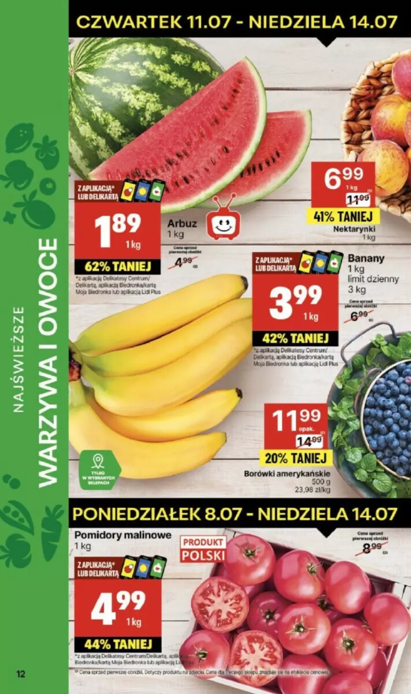 Gazetka promocyjna Delikatesy Centrum - ważna 11.07 do 17.07.2024 - strona 4 - produkty: Owoce, Warzywa, Warzywa i owoce