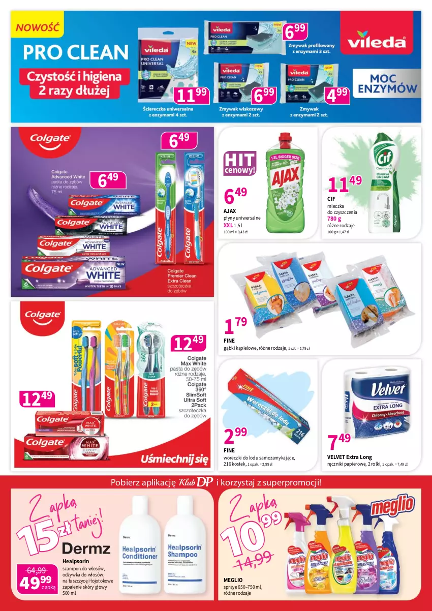 Gazetka promocyjna Drogerie Polskie - Gazetka - ważna 11.07 do 31.07.2025 - strona 7 - produkty: Ajax, Cif, Odżywka, Papier, Ręcznik, Ręczniki papierowe, Rolki, Stek, Szampon, Velvet, Woreczki do lodu