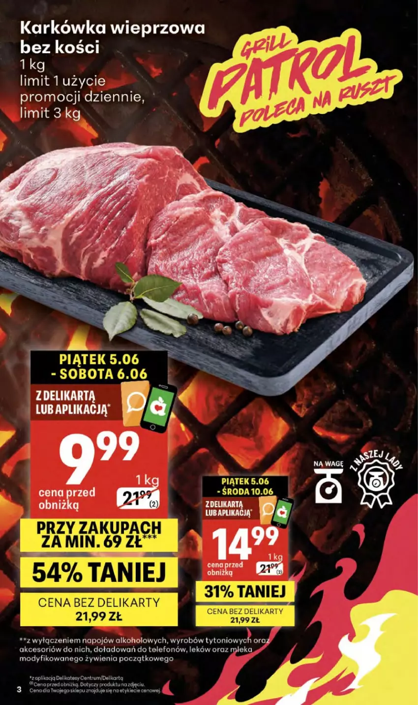 Gazetka promocyjna Delikatesy Centrum - Franczyza DC23 Czwartek - ważna 03.06 do 10.06.2026 - strona 3 - produkty: Fa, Karkówka wieprzowa, Rum, Telefon
