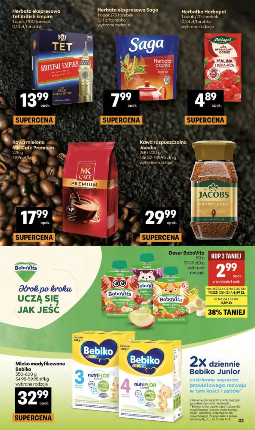 Gazetka promocyjna Delikatesy Centrum - Franczyza DC23 Czwartek - ważna 03.06 do 10.06.2026 - strona 42 - produkty: Bebiko, Herbaciany ogrod, Herbata, Jacobs, Karmi, Kawa, Kawa mielona, LEGO, Mleko, Mleko modyfikowane, Saga, Torebka