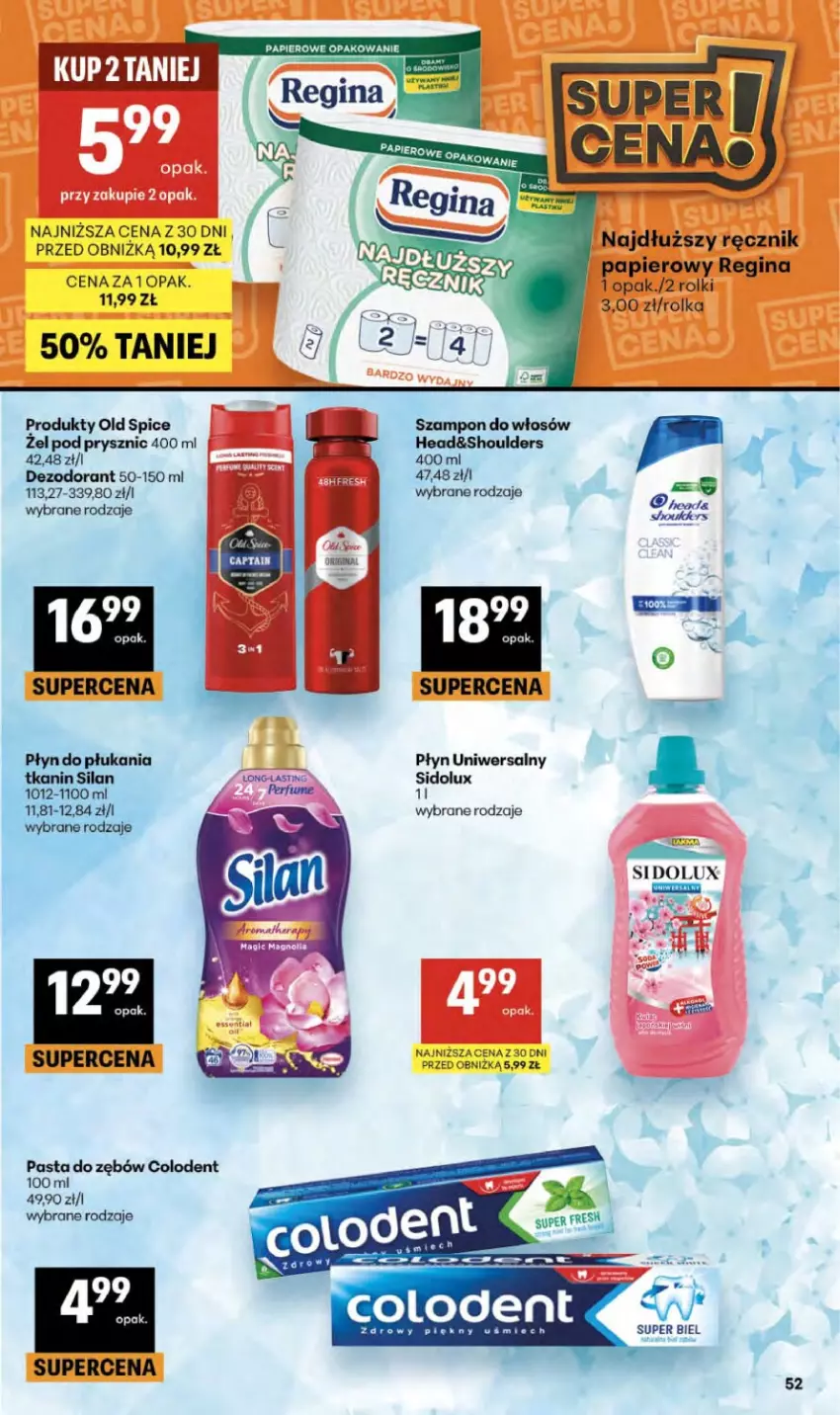 Gazetka promocyjna Delikatesy Centrum - Franczyza DC23 Czwartek - ważna 03.06 do 10.06.2026 - strona 52 - produkty: Dezodorant, Old Spice, Pasta do zębów, Płyn do płukania, Sidolux, Silan, Szampon