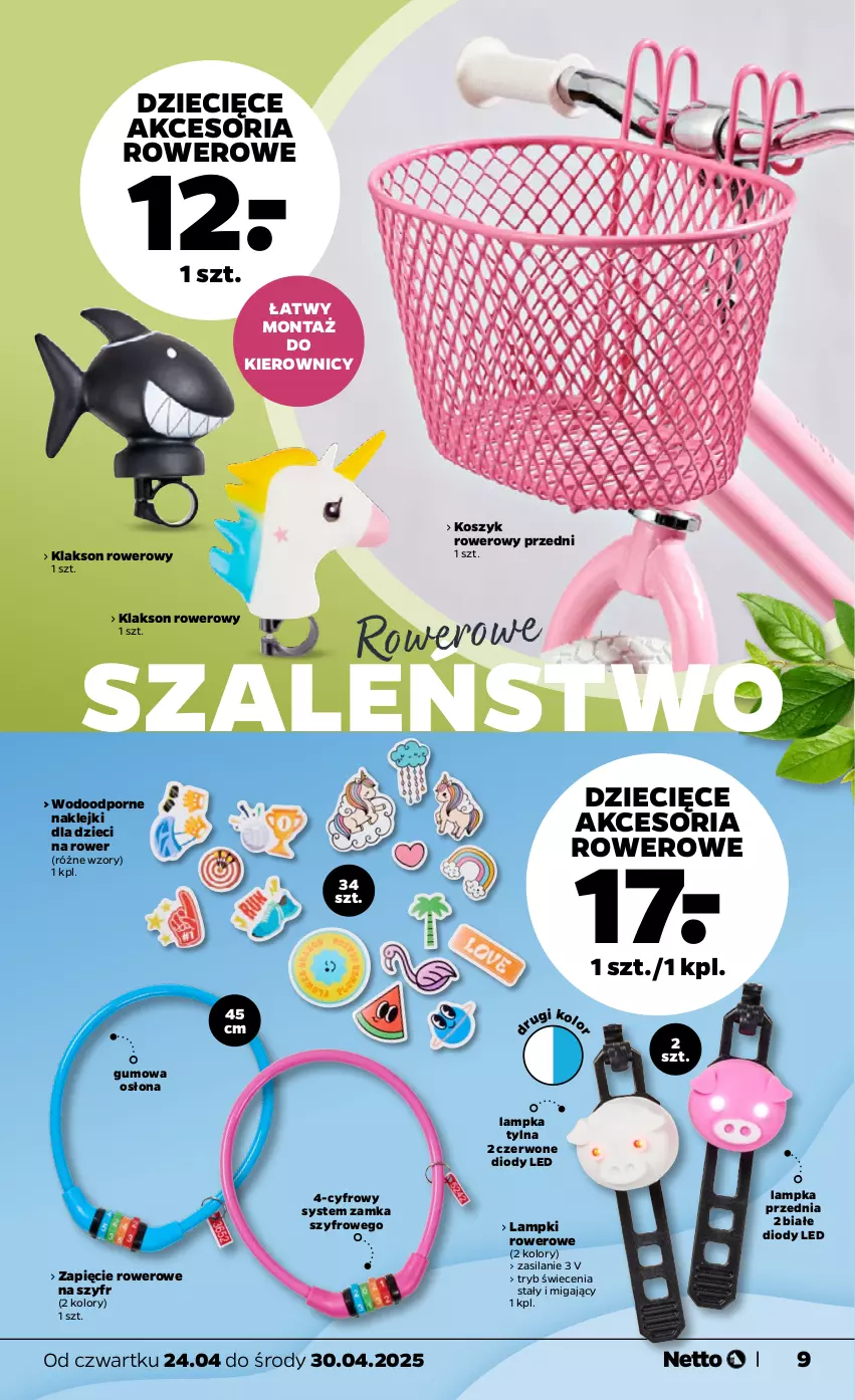 Gazetka promocyjna Netto - Od Czwartku Przemysłowa - ważna 24.04 do 30.04.2025 - strona 9 - produkty: Dzieci, Klej, Kosz, Por, Rower, Silan, Szal