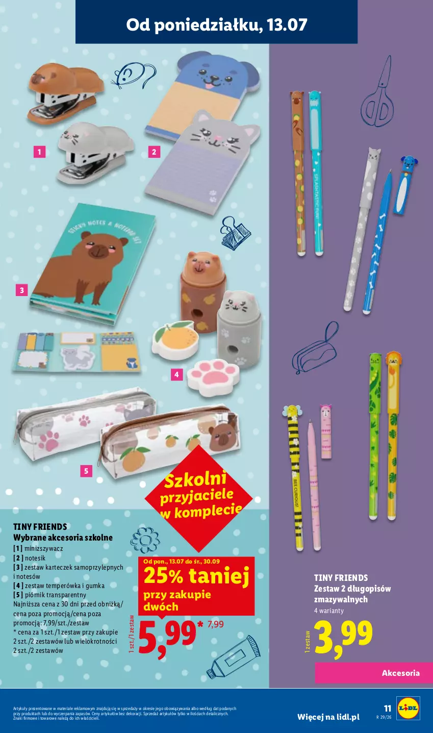 Gazetka promocyjna Lidl - Kompletna wyprawka w megacenach - ważna 11.07 do 31.07.2026 - strona 11 - produkty: Długopis, Mop, Piórnik, Tran