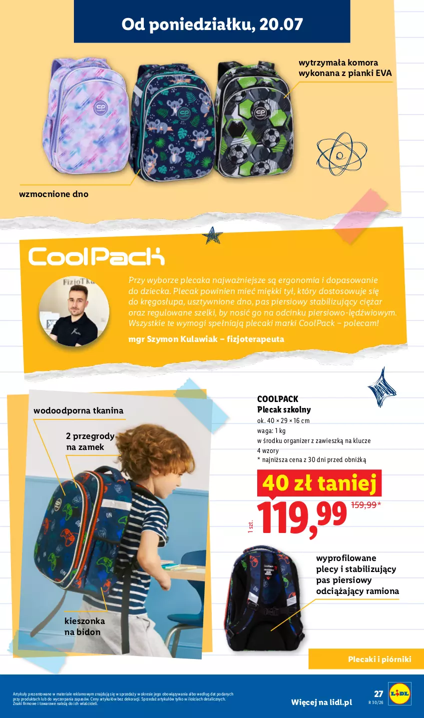 Gazetka promocyjna Lidl - Kompletna wyprawka w megacenach - ważna 11.07 do 31.07.2026 - strona 27 - produkty: Organizer, Piórnik, Plecak, Por, Tera, Waga