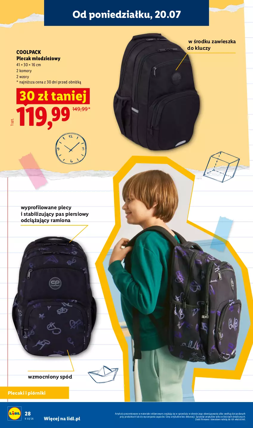 Gazetka promocyjna Lidl - Kompletna wyprawka w megacenach - ważna 11.07 do 31.07.2026 - strona 28 - produkty: Piórnik, Plecak