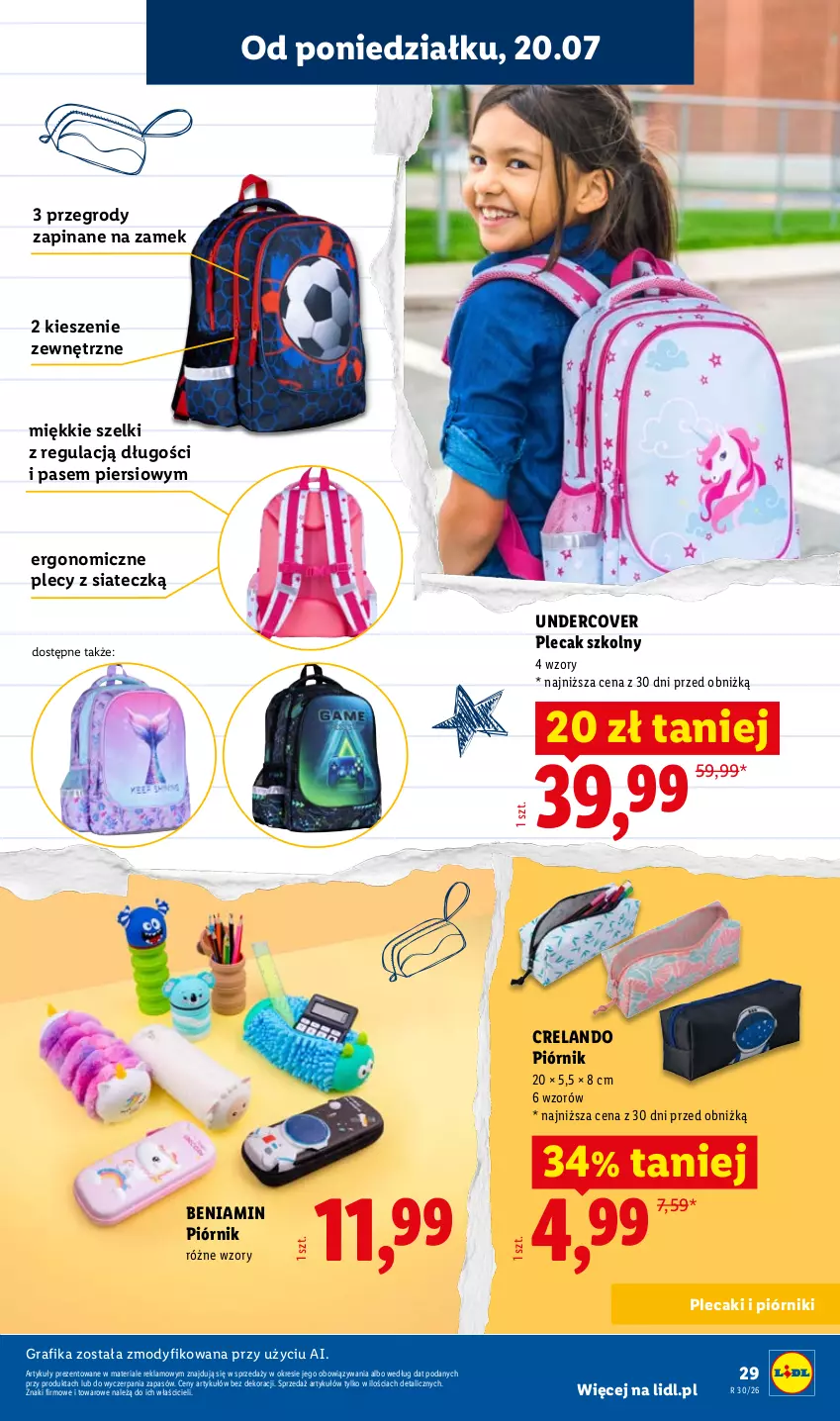 Gazetka promocyjna Lidl - Kompletna wyprawka w megacenach - ważna 11.07 do 31.07.2026 - strona 29 - produkty: Gra, Grafika, Piórnik, Plecak