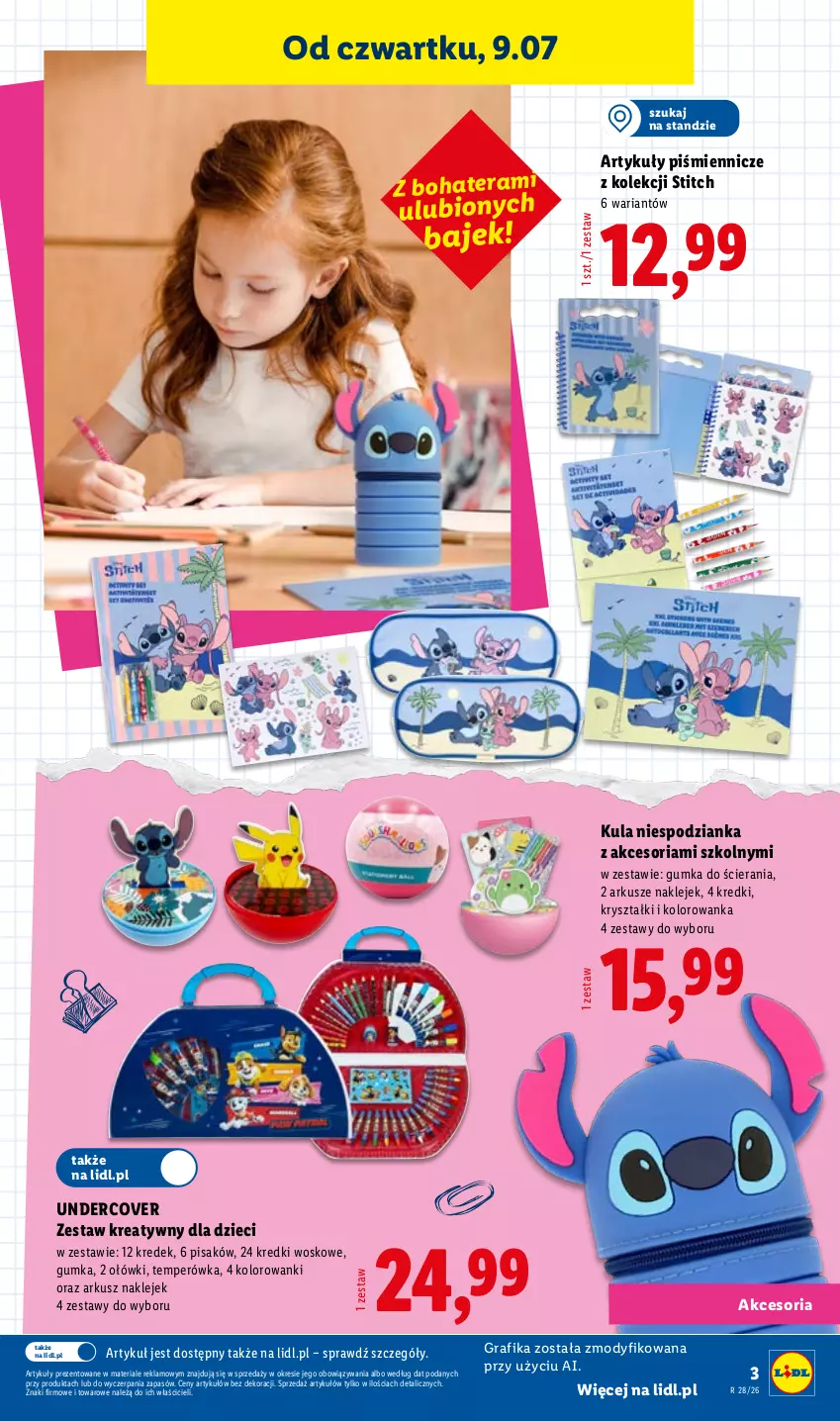 Gazetka promocyjna Lidl - Kompletna wyprawka w megacenach - ważna 11.07 do 31.07.2026 - strona 3 - produkty: Dzieci, Gra, Grafika, Klej, Kolorowanka, Tera