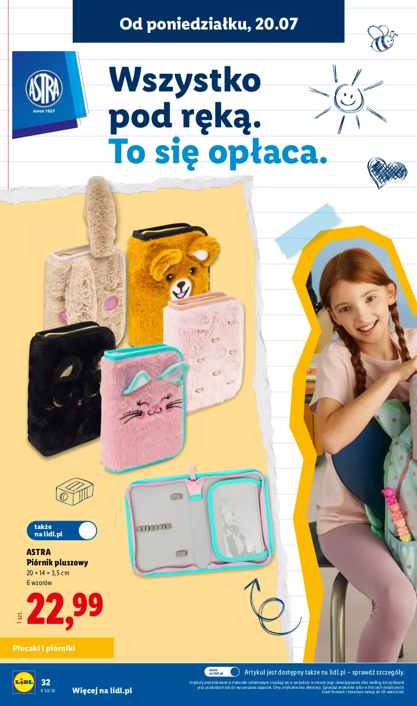 Gazetka promocyjna Lidl - Kompletna wyprawka w megacenach - ważna 11.07 do 31.07.2026 - strona 32 - produkty: Piórnik, Plecak