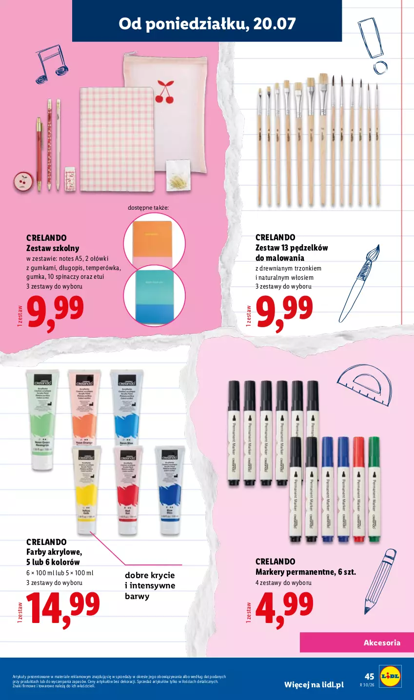 Gazetka promocyjna Lidl - Kompletna wyprawka w megacenach - ważna 11.07 do 31.07.2026 - strona 45 - produkty: Długopis, Fa, Marker