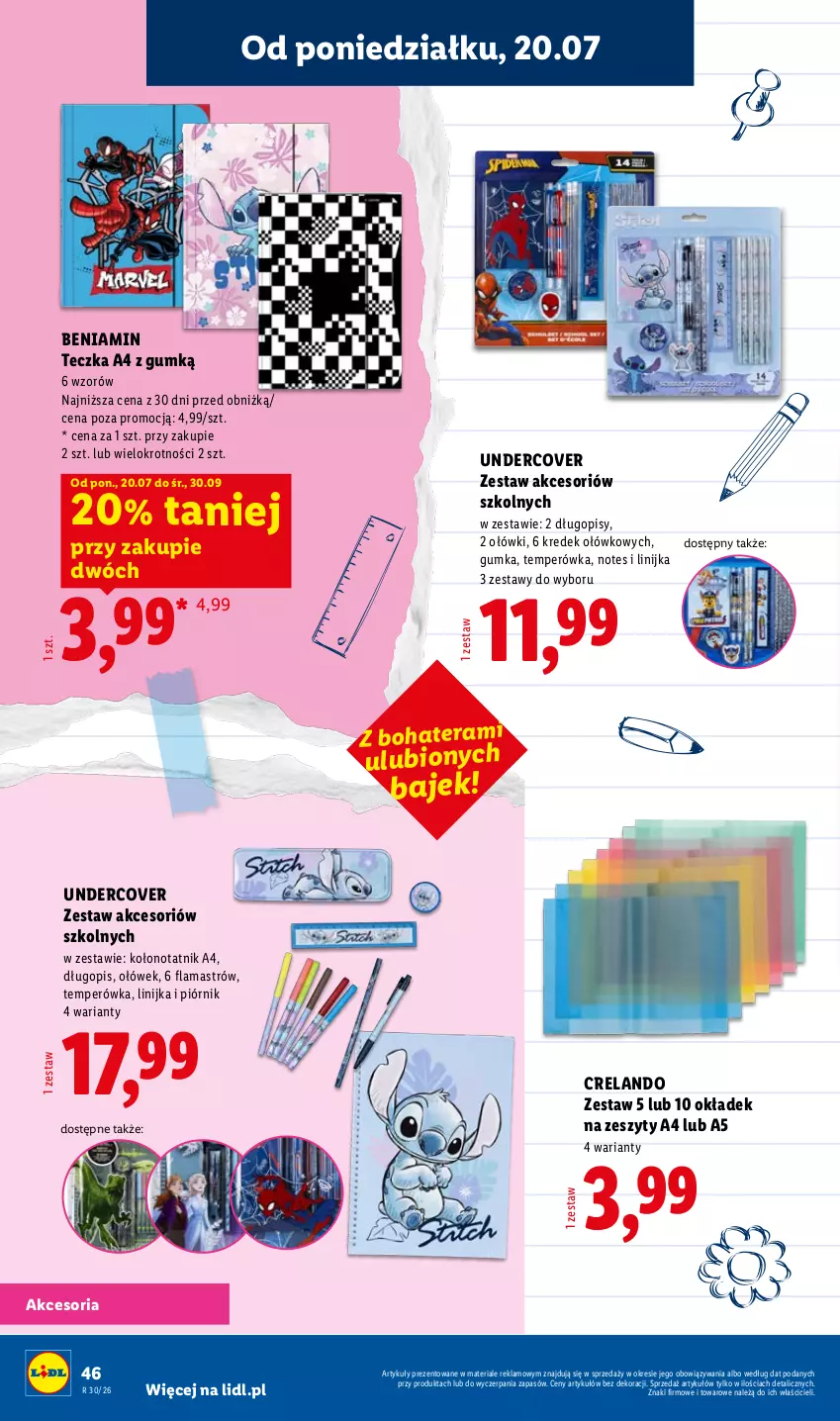 Gazetka promocyjna Lidl - Kompletna wyprawka w megacenach - ważna 11.07 do 31.07.2026 - strona 46 - produkty: Długopis, Piórnik, Tera
