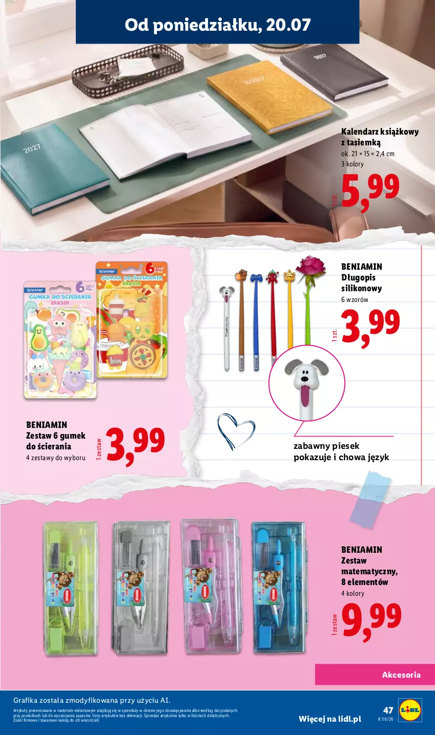 Gazetka promocyjna Lidl - Kompletna wyprawka w megacenach - ważna 11.07 do 31.07.2026 - strona 47 - produkty: Długopis, Gra, Grafika, Kalendarz