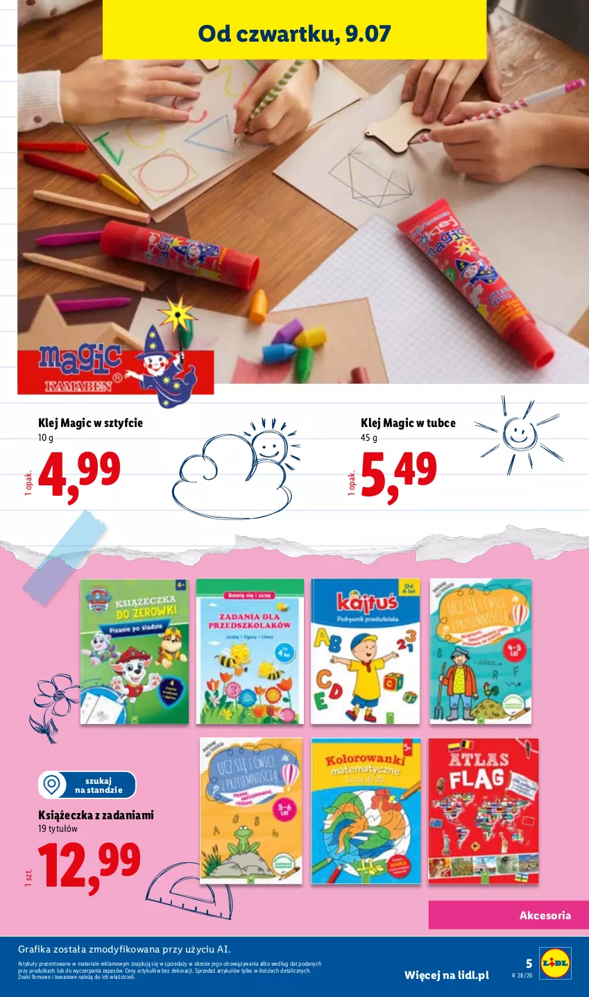 Gazetka promocyjna Lidl - Kompletna wyprawka w megacenach - ważna 11.07 do 31.07.2026 - strona 5 - produkty: Gra, Grafika, Klej