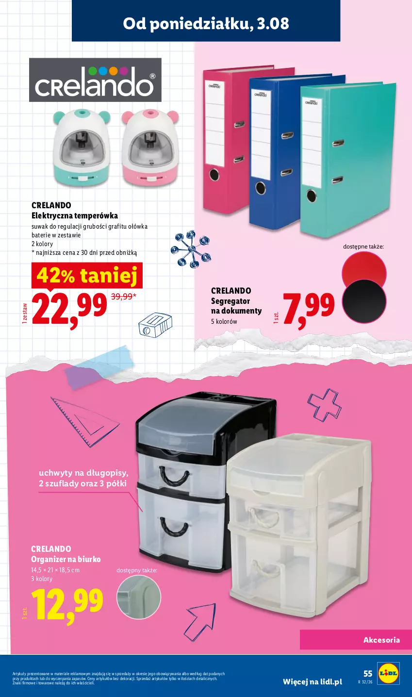 Gazetka promocyjna Lidl - Kompletna wyprawka w megacenach - ważna 11.07 do 31.07.2026 - strona 55 - produkty: Biurko, Długopis, Gra, Organizer, Uchwyty