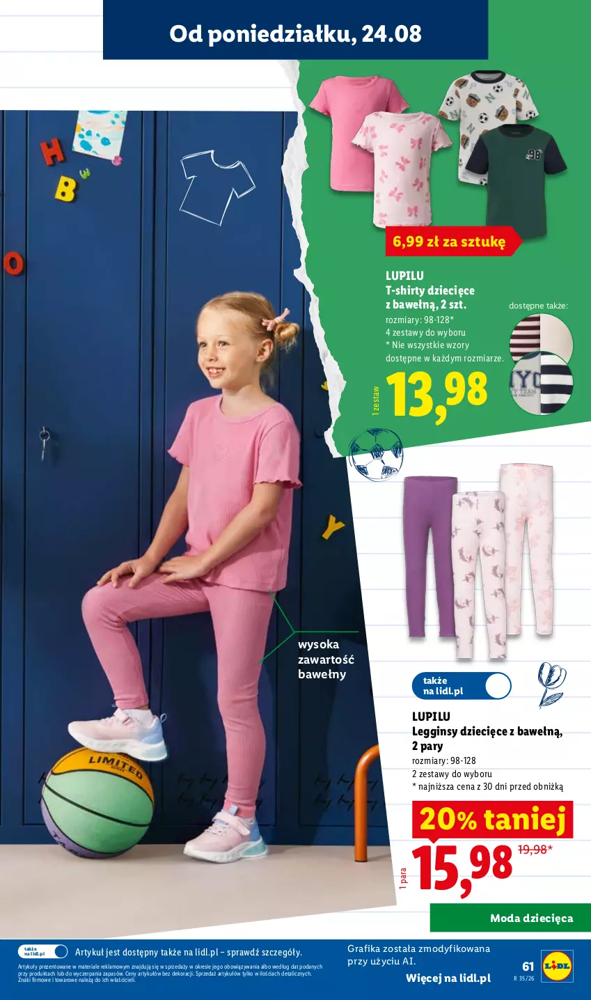 Gazetka promocyjna Lidl - Kompletna wyprawka w megacenach - ważna 11.07 do 31.07.2026 - strona 61 - produkty: Dzieci, Gin, Gra, Grafika, Legginsy, Moda, Sok, T-shirt