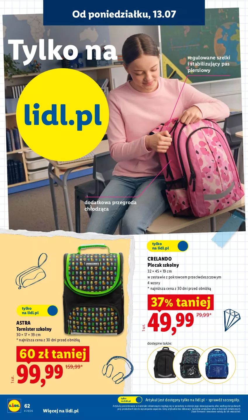 Gazetka promocyjna Lidl - Kompletna wyprawka w megacenach - ważna 11.07 do 31.07.2026 - strona 62 - produkty: Plecak