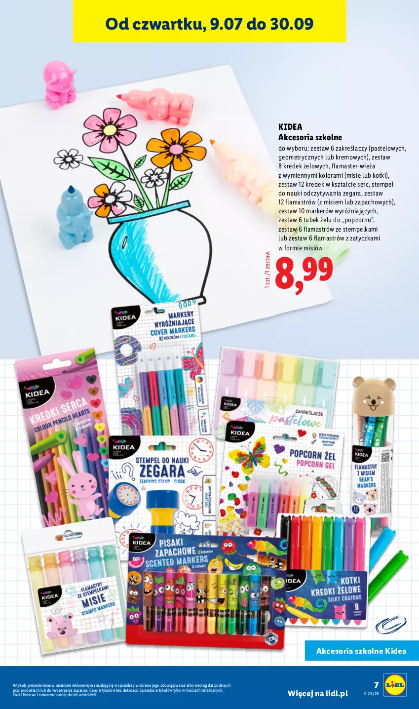 Gazetka promocyjna Lidl - Kompletna wyprawka w megacenach - ważna 11.07 do 31.07.2026 - strona 7 - produkty: Marker, Popcorn, Ser, Zegar