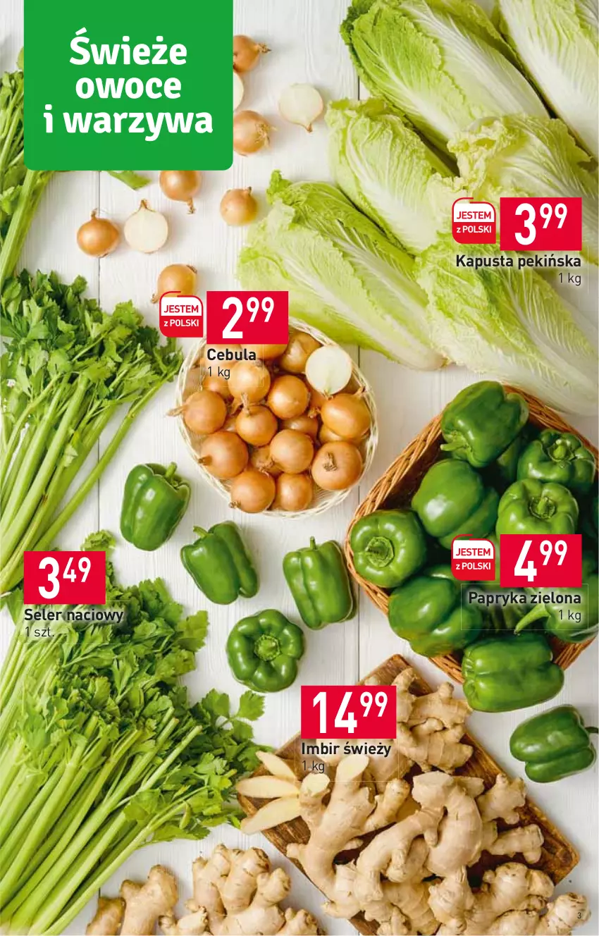 Gazetka promocyjna Stokrotka - Supermarket - ważna 06.10 do 12.10.2022 - strona 3 - produkty: Cebula, Imbir, Papryka, Seler naciowy