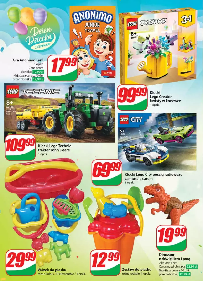 Gazetka promocyjna Dino - Gazetka 22 / 2024 - ważna 29.05 do 04.06.2024 - strona 52 - produkty: Dinozaur, Gra, Klocki, LEGO, LEGO City, LEGO Creator, LEGO Technic, Mus, Traktor, Wózek