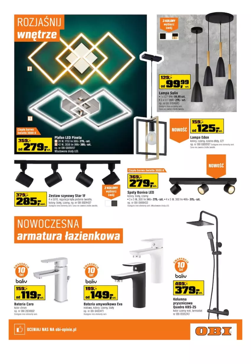 Gazetka promocyjna Obi - Gazetka OBI - ważna 27.07 do 09.08.2022 - strona 7 - produkty: Bateria, Bateria umywalkowa, Lampa, Plafon, Plafon LED, Termos