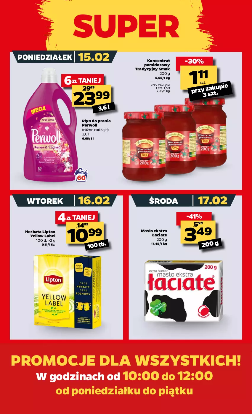 Gazetka promocyjna Netto - Oferta spożywacza - ważna 15.02 do 20.02.2021 - strona 2 - produkty: Herbata, Koncentrat pomidorowy, Lipton, Masło, Perwoll, Płyn do prania