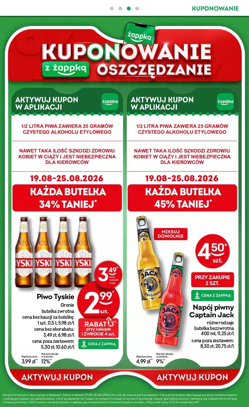 Gazetka promocyjna Żabka - gazetka-promocyjna-33-34-2026 - ważna 12.08 do 25.08.2026 - strona 38 - produkty: Captain Jack, Gra, Napój, Piec, Piwa, Piwo, Rama, Tran, Tyskie