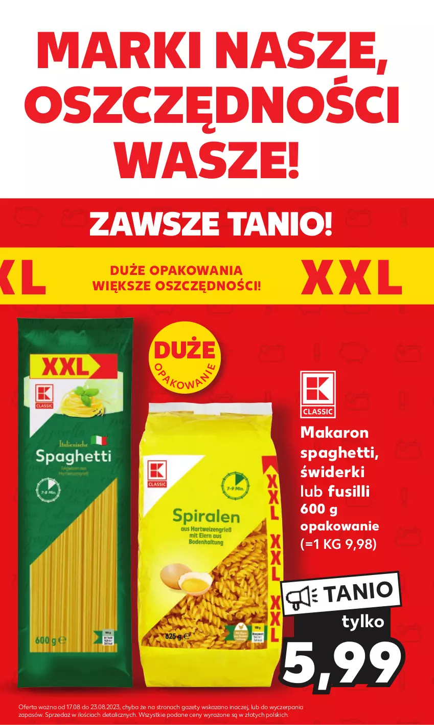 Gazetka promocyjna Kaufland - Mocny Start - ważna 21.08 do 23.08.2023 - strona 15 - produkty: Makaron, Spaghetti