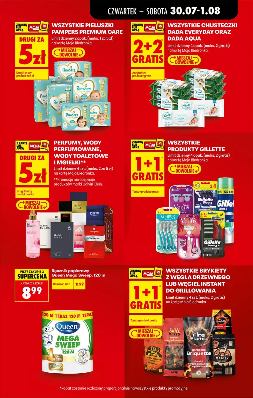 Gazetka promocyjna Biedronka - Od Czwartku - ważna 30.07 do 01.08.2026 - strona 19 - produkty: Calvin Klein, Chusteczki, Dada, Gillette, Gra, Grill, Pampers, Papier, Perfum, Ręcznik