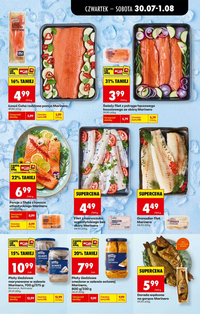 Gazetka promocyjna Biedronka - Od Czwartku - ważna 30.07 do 01.08.2026 - strona 41 - produkty: Filet z pstrąga, Grenadier, Mop, Płaty śledziowe, Por, Pstrąg, Sos