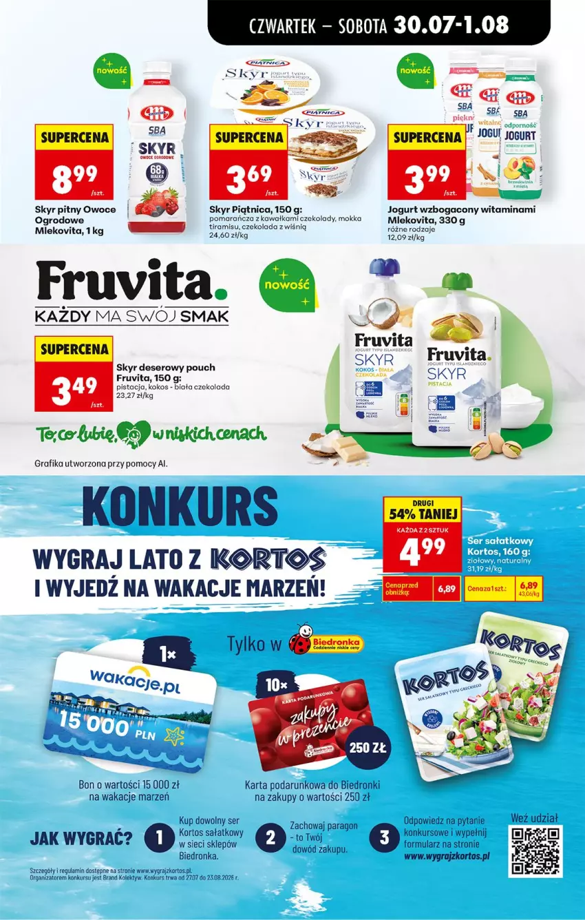Gazetka promocyjna Biedronka - Od Czwartku - ważna 30.07 do 01.08.2026 - strona 47 - produkty: Czekolada, Deser, Fa, Gra, Grafika, Jogurt, Kawa, Kokos, Mleko, Mlekovita, Owoce, Piątnica, Sałat, Ser