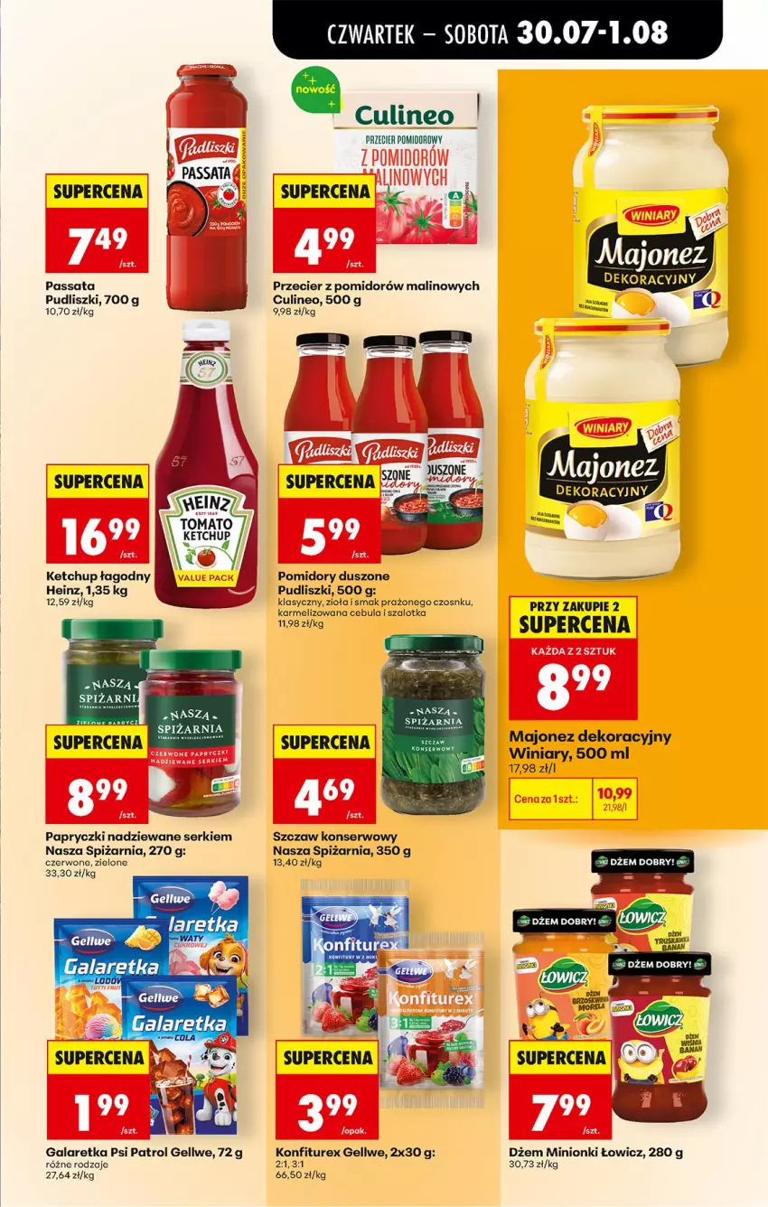 Gazetka promocyjna Biedronka - Od Czwartku - ważna 30.07 do 01.08.2026 - strona 53 - produkty: Cebula, Dżem, Gala, Galaretka, Heinz, Ketchup, Majonez, Papryczki nadziewane, Pomidory, Psi Patrol, Pudliszki, Ser, Szal, Winiary