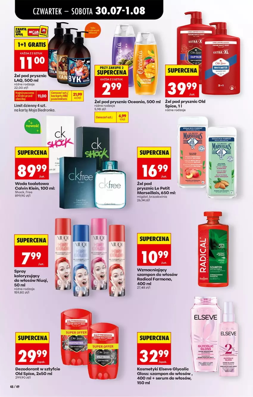 Gazetka promocyjna Biedronka - Od Czwartku - ważna 30.07 do 01.08.2026 - strona 68 - produkty: Calvin Klein, Dezodorant, Elseve, Fa, Gra, Mars, Old Spice, Rum, Ser, Serum, Serum do włosów, Szampon, Woda, Woda toaletowa