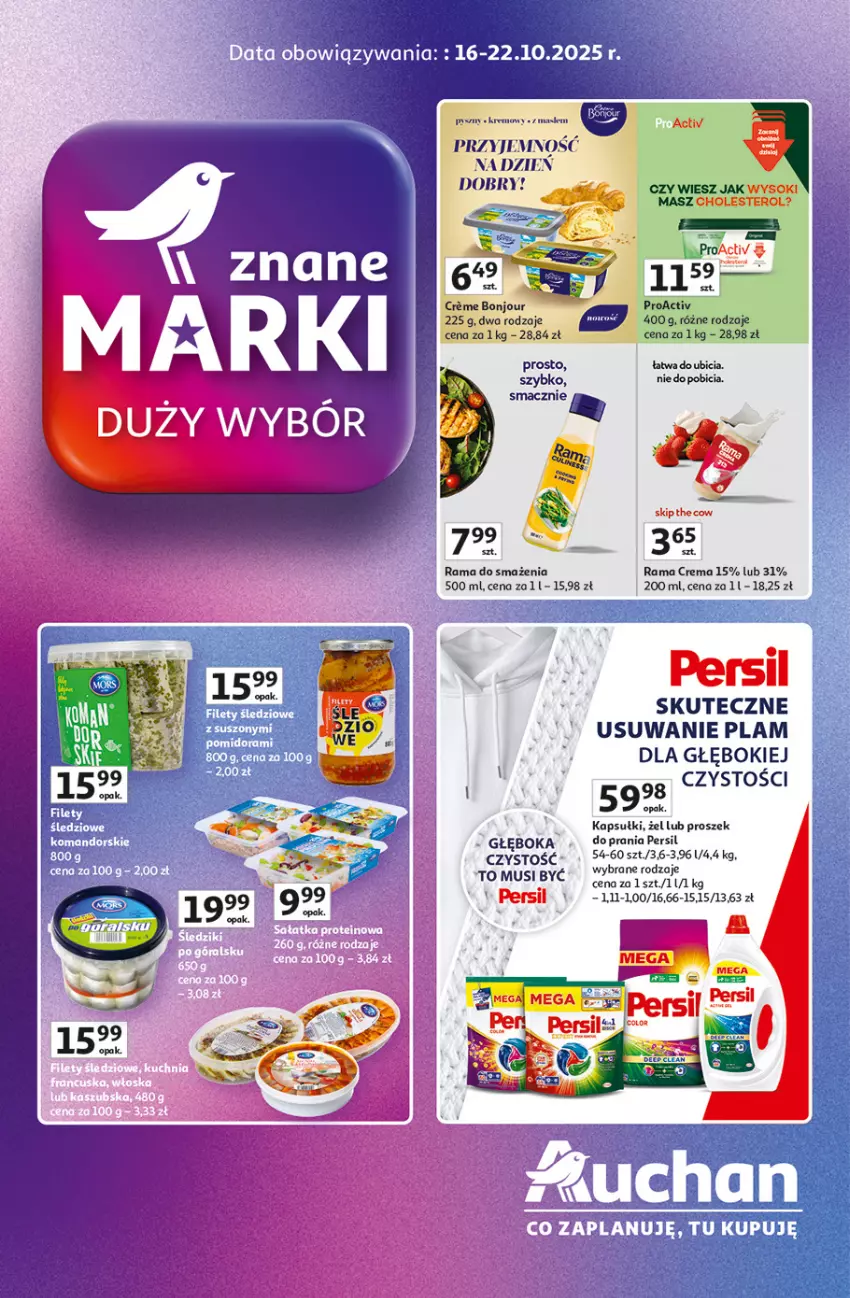 Gazetka promocyjna Auchan - Znane marki duży wybór Hipermarket - ważna 16.10 do 22.10.2025 - strona 1 - produkty: BIC, Mus, Persil, Proszek do prania, Rama