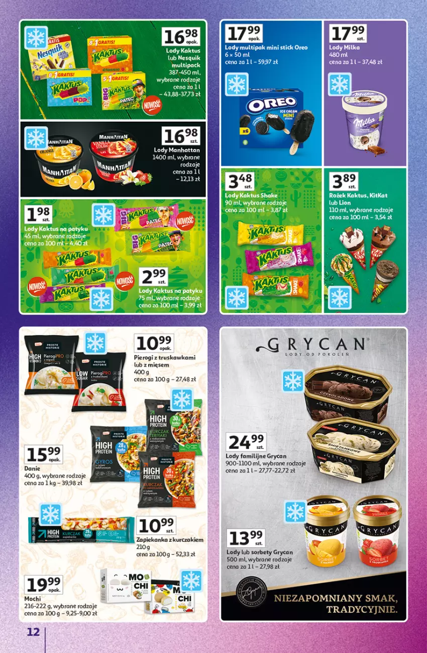 Gazetka promocyjna Auchan - Znane marki duży wybór Hipermarket - ważna 16.10 do 22.10.2025 - strona 12 - produkty: Fa, Gra, Gry, Kaktus, Kurczak, Lody, Nesquik, Pierogi, Zapiekanka