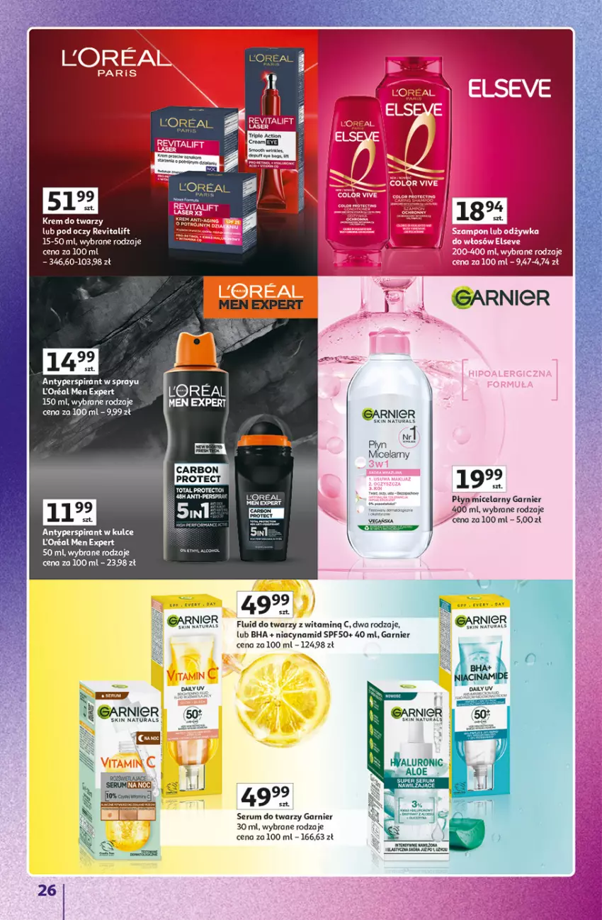 Gazetka promocyjna Auchan - Znane marki duży wybór Hipermarket - ważna 16.10 do 22.10.2025 - strona 26 - produkty: Antyperspirant, Fa, Garnier, Krem do twarzy, Rum, Ser, Serum, Serum do twarzy