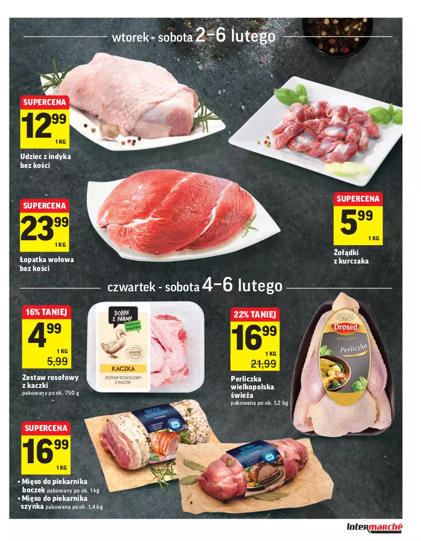 Gazetka promocyjna Intermarche - Świeżo tanio - ważna 02.02 do 09.02.2021 - strona 13 - produkty: Boczek, Kurczak, Mięso, Perliczka, Piekarnik, Szynka, Udziec z indyka, Zestaw rosołowy z kaczki