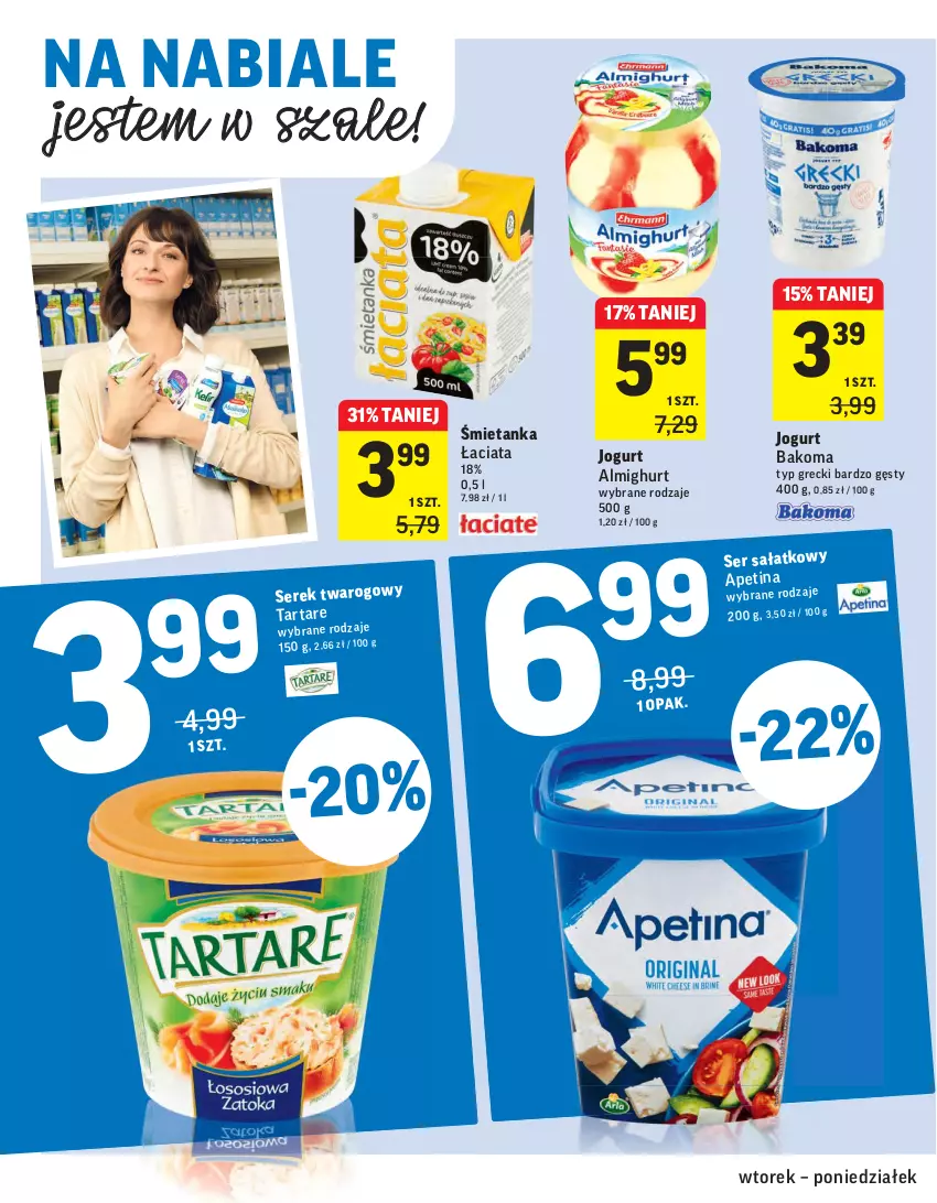 Gazetka promocyjna Intermarche - Świeżo tanio - ważna 02.02 do 09.02.2021 - strona 16 - produkty: Bakoma, Jogurt, Sałat, Ser, Serek, Szal, Tarta, Tartare