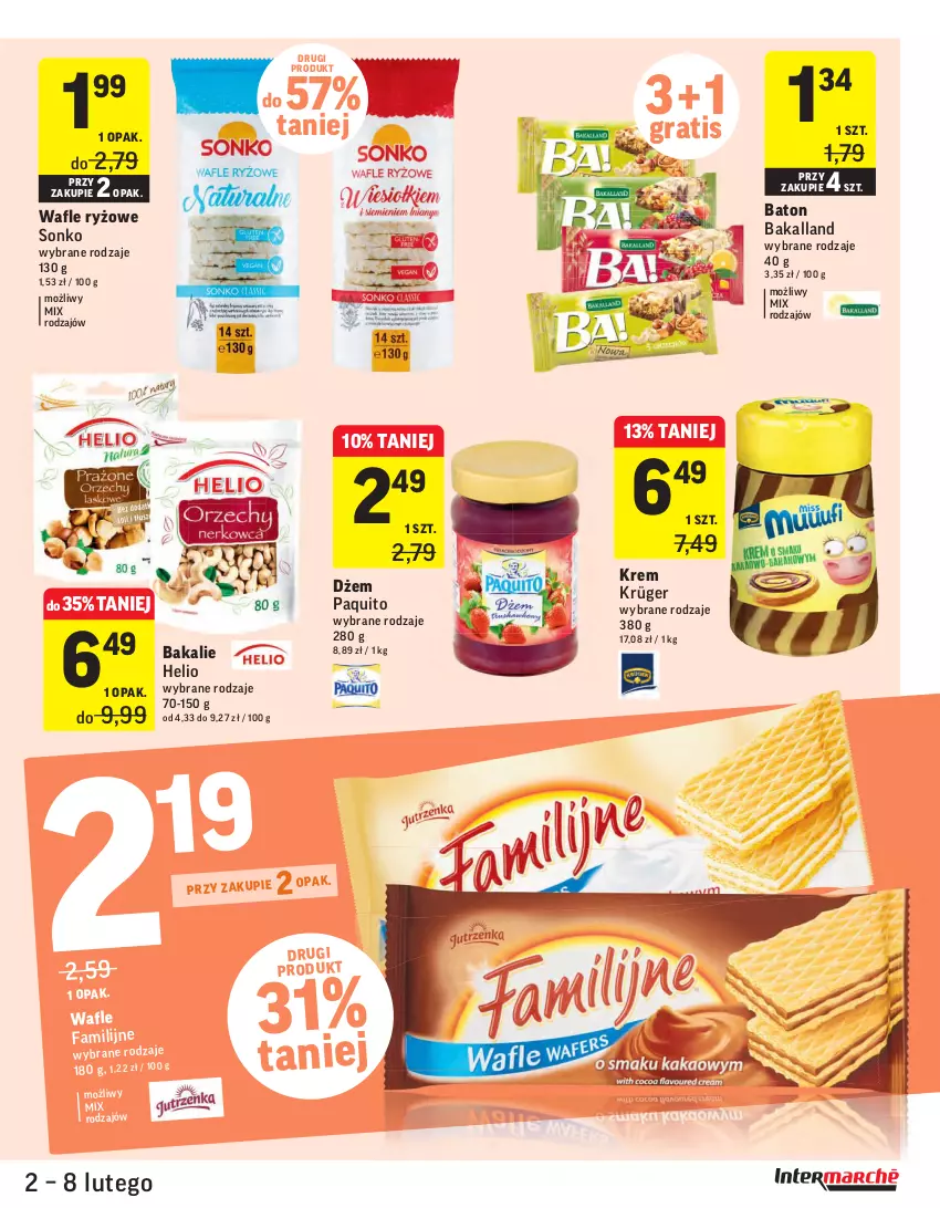 Gazetka promocyjna Intermarche - Świeżo tanio - ważna 02.02 do 09.02.2021 - strona 23 - produkty: Bakalland, Baton, Dżem, Fa, Gra, Helio, Ryż, Sonko, Wafle