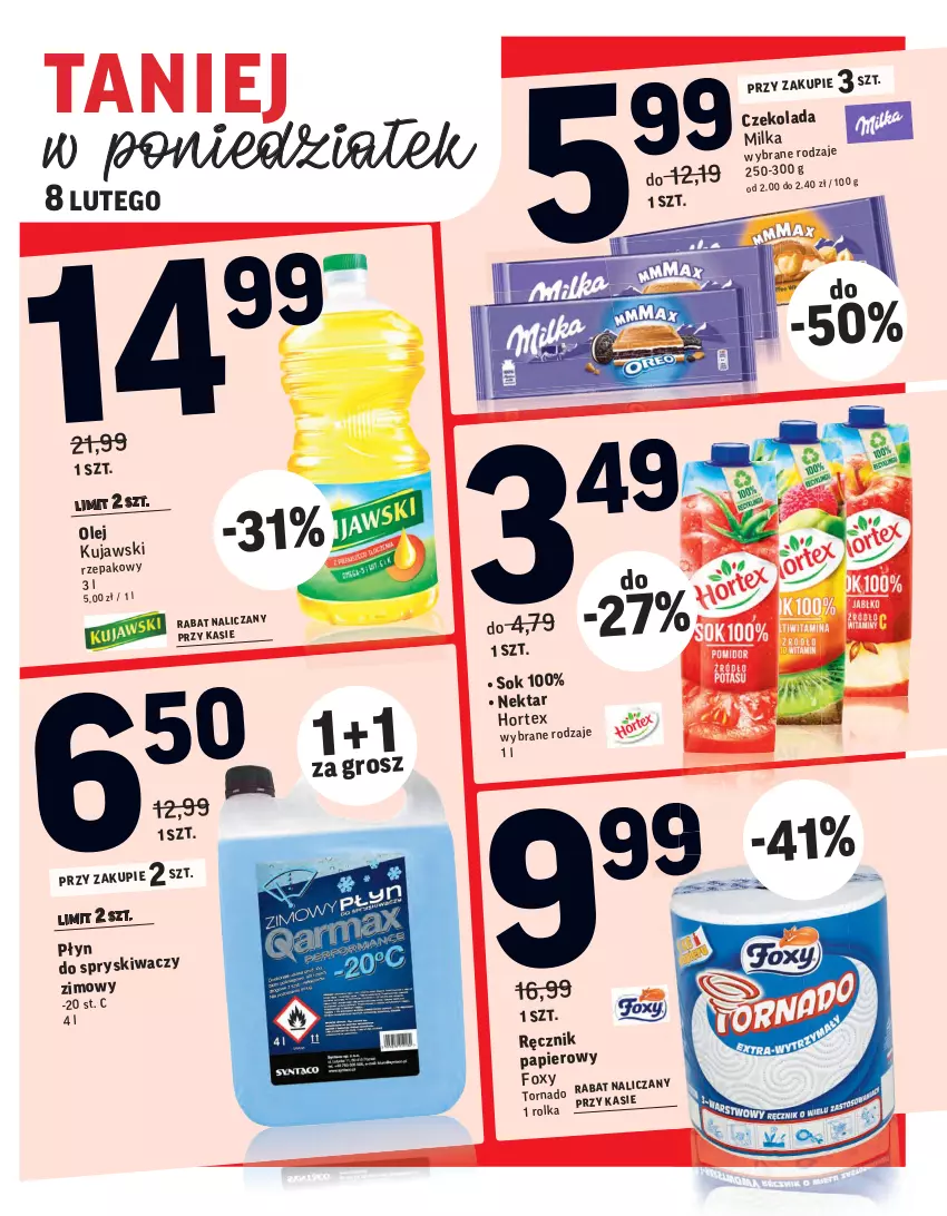 Gazetka promocyjna Intermarche - Świeżo tanio - ważna 02.02 do 09.02.2021 - strona 38 - produkty: Czekolada, Foxy, Kujawski, Milka, Olej, Papier, Ręcznik, Sok